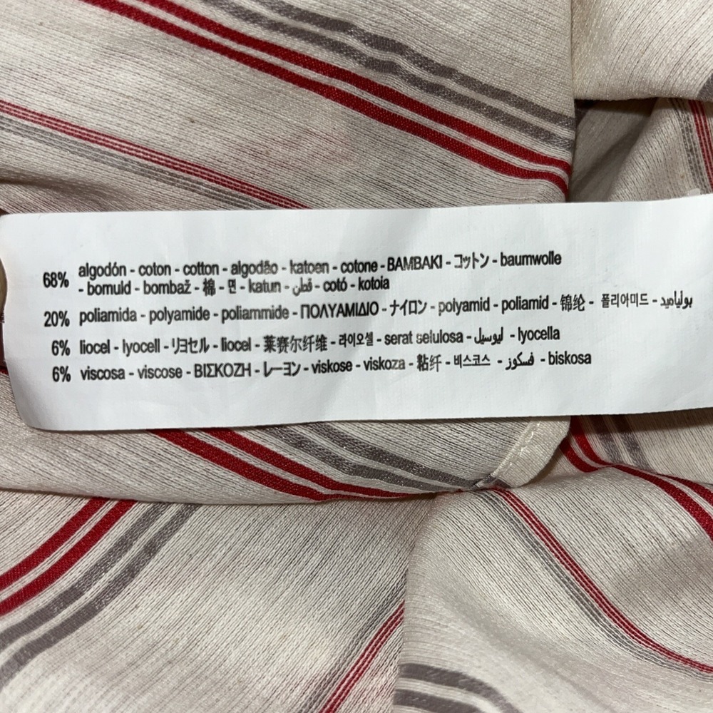 Zara Dress‎ Womens S Ivory Striped Peasant Boho Bohemian Beach Minimalist Retro - Picture 14 of 14